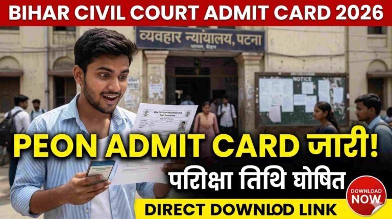 Bihar Civil Court Peon Admit Card 2026