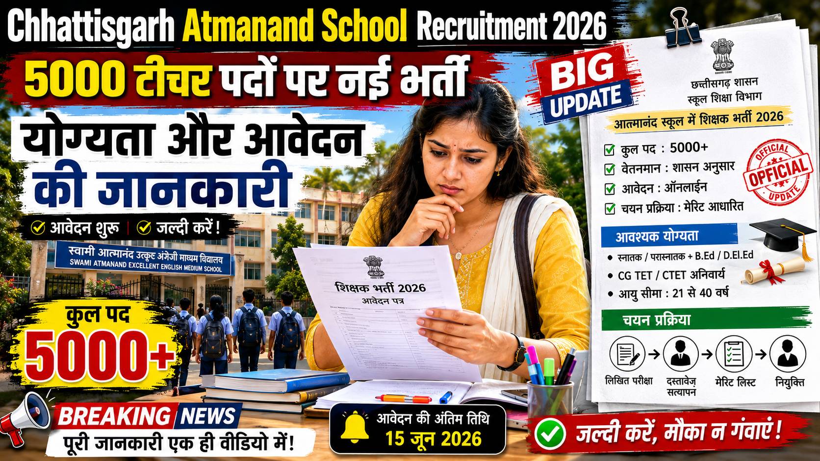Chhattisgarh Atmanand School Recruitment 2026